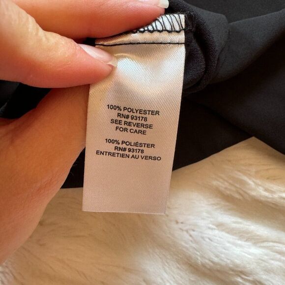 NWT Tahari Black Collared Button Up Blouse Top - Picture 11 of 14